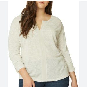 Sanctuary Hanna Split Neck Lightweight Heather Long Sleeve Sweater Size 1X